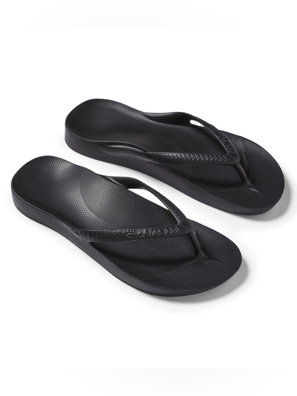 Archie’s Black Arch Support Flip Flops Size 12